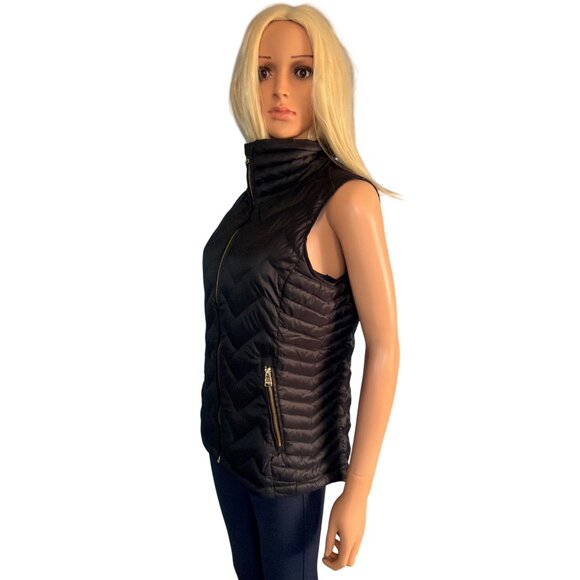 Calvin Klein Performance Premium Down Puffer Vest W's M Black Full Zip Packable - Picture 12 of 14